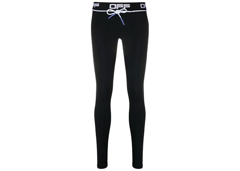 OFF-WHITE Logo-Waistband Active Leggings Black