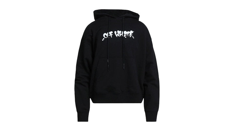 OFF-WHITE Marker Graffiti Spray Design Logo Hoodie Black