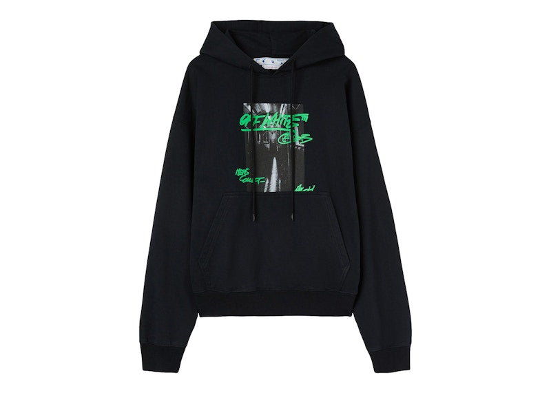 OFF-WHITE Metro Type Skate Hoodie Black/Green