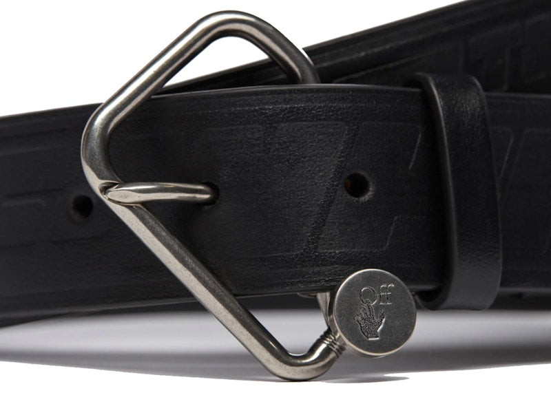 OFF-WHITE Nail Leather Belt (FW21) Black/Silver