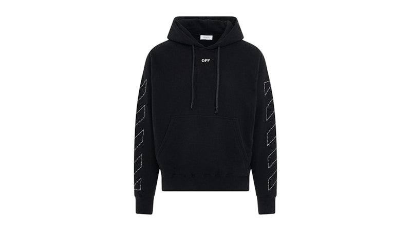 OFF-WHITE Off Stitch Diag Design Skate Fit Hoodie Black