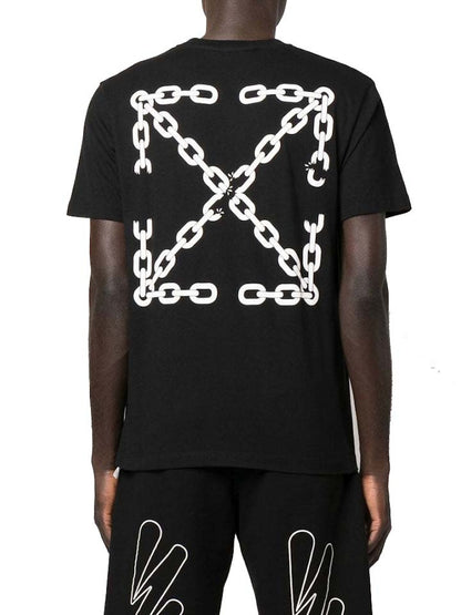 OFF-WHITE Off-White Men Chain Arr Slim S/S Tee Black/White