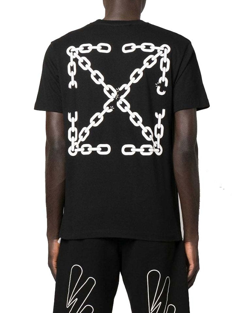 OFF-WHITE Off-White Men Chain Arr Slim S/S Tee Black/White