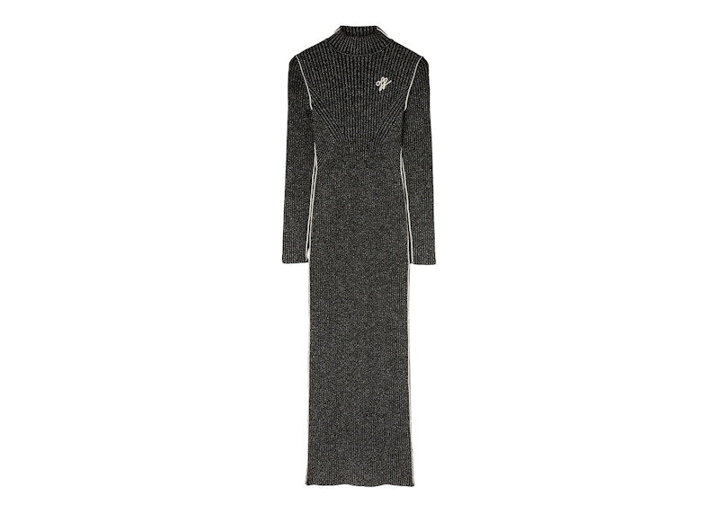 OFF-WHITE Outline Lurex T/N Long Dress Black