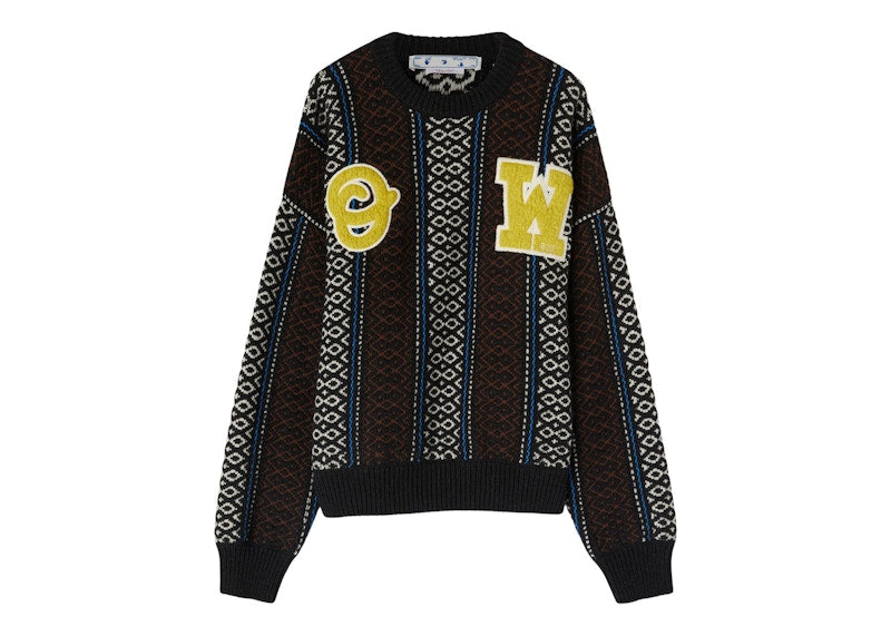 OFF-WHITE Ow Baja Chunky Knit White/Brown/Black/Light Blue
