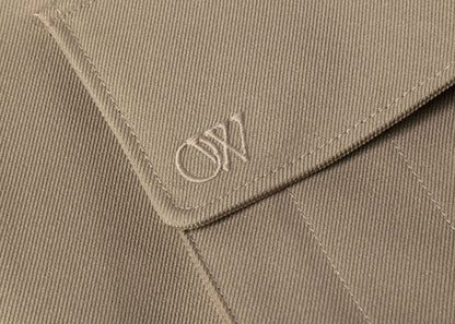 OFF-WHITE Ow Emb Drill Wide-Leg Cargo Trousers Almond Beige