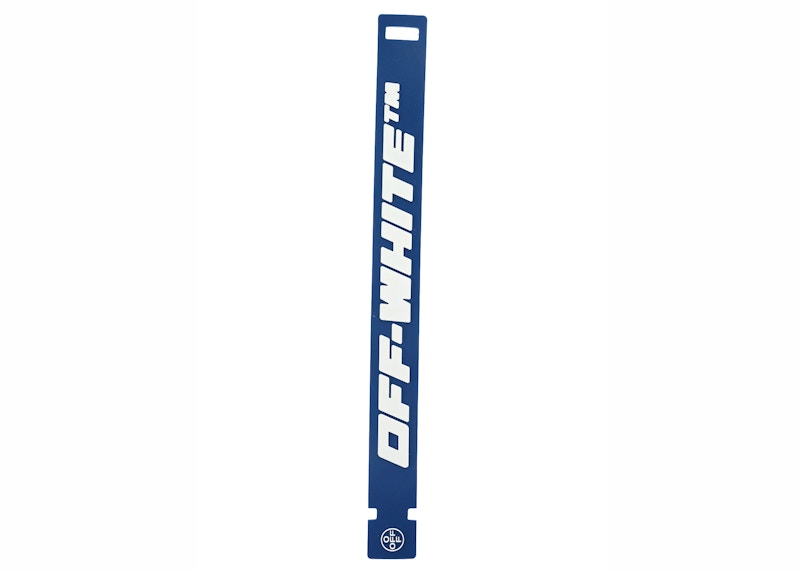 OFF-WHITE PVC 2.0 Embossed Logo Industrial Thin Bracelet Blue