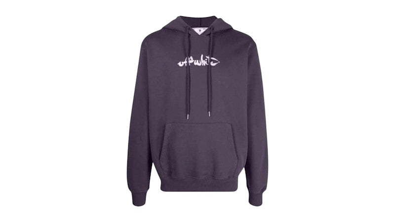 OFF-WHITE Paint Arrow Logo Slim Fit Aubergine Hoodie Purple