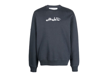 OFF-WHITE Paint Arrow Slim Crewneck Outerspace/White