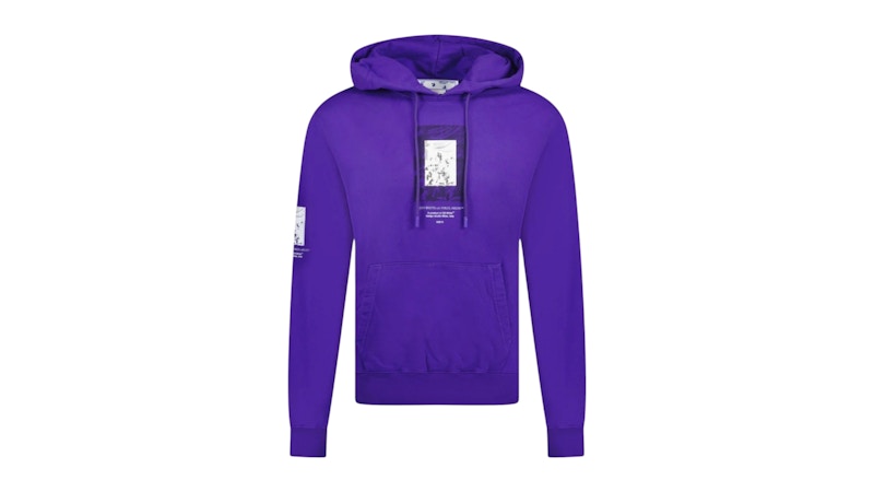 OFF-WHITE Paint Mirror Logo Slim Fit Hoodie Purple