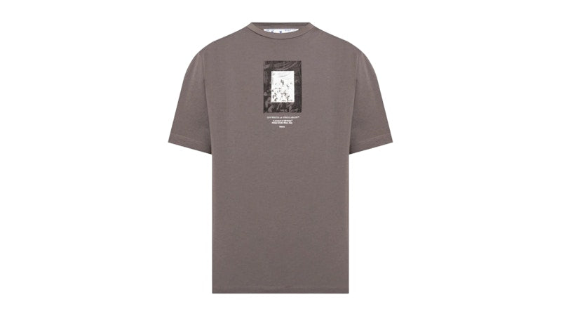 OFF-WHITE Paint Mirror Logo Slim Fit T-Shirt Grey