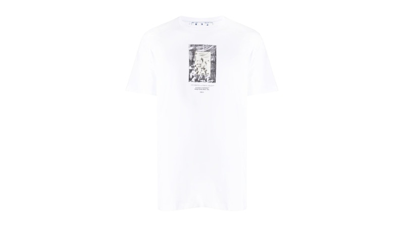 OFF-WHITE Paint Mirror Logo Slim Fit T-Shirt White