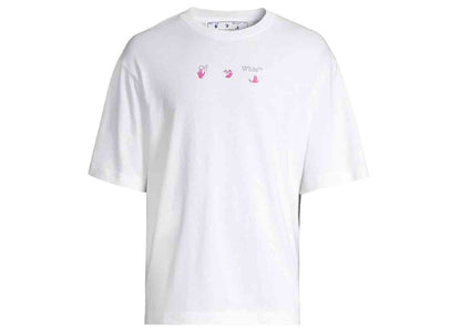 OFF-WHITE Paint Splatter Logo T-shirt White/Fuschia