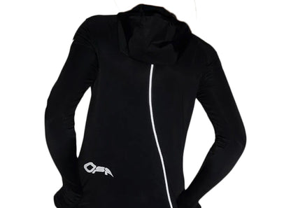 OFF-WHITE Panelled Hooded Long-Sleeve Jersey Black/White