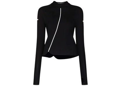 OFF-WHITE Panelled Hooded Long-Sleeve Jersey Black/White
