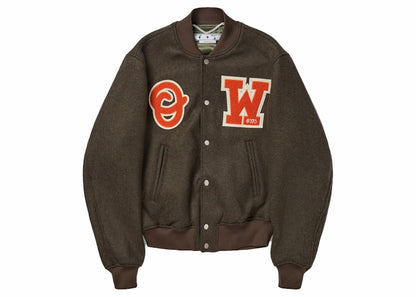 OFF-WHITE Patch Varsity Jacket Army Green