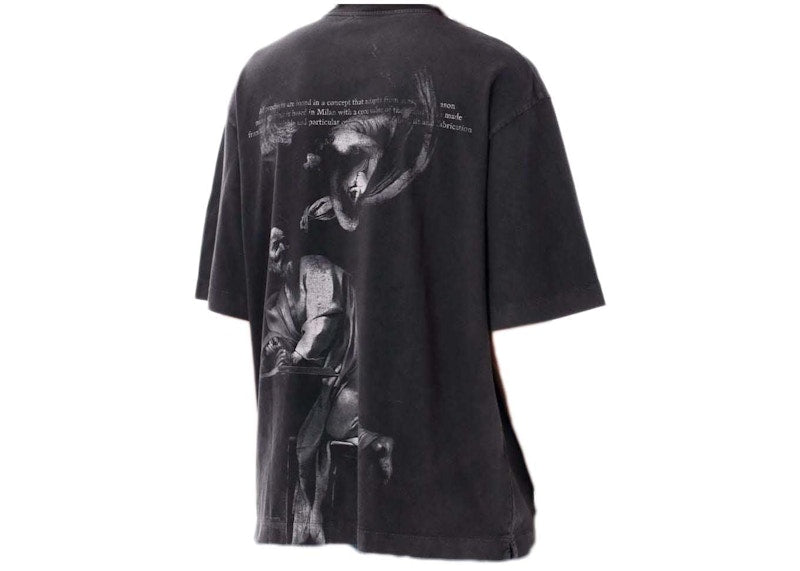 OFF-WHITE People-Print Cotton T-shirt Charcoal Grey