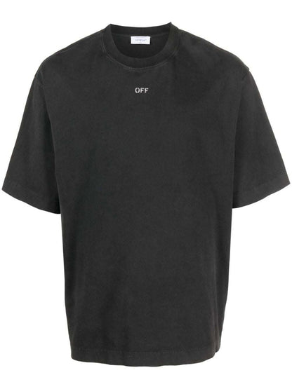 OFF-WHITE People-Print Cotton T-shirt Charcoal Grey