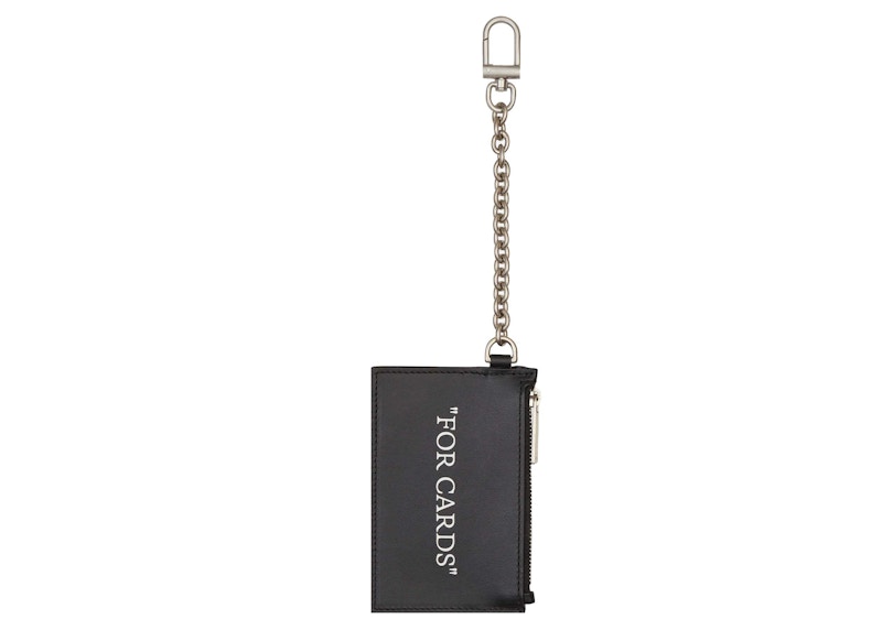 Off-White Quote Bookish Key Ring Card Case Black