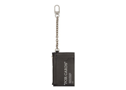 Off-White Quote Bookish Key Ring Card Case Black