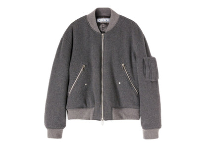 OFF-WHITE Quote Cashm Bomber Jacket Grey