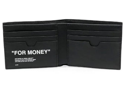 Off-White Quote "FOR MONEY" Bifold Wallet Black/White