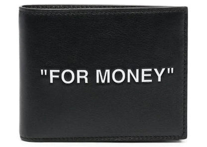 Off-White Quote "FOR MONEY" Bifold Wallet Black/White