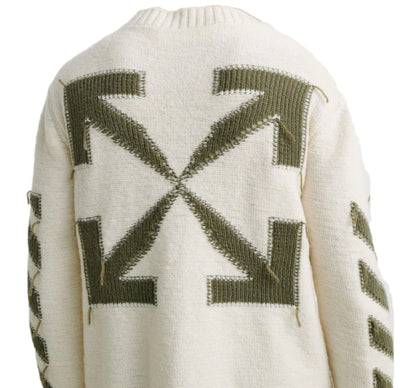 OFF-WHITE Reverse Arrows Crewneck Beige/Green