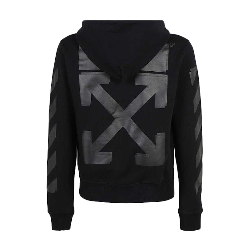 OFF-WHITE Rubber Arrow Slim Zip Hoodie Black