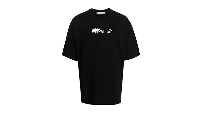 OFF-WHITE Spray Helvetica Logo Oversized Fit T-Shirt Black