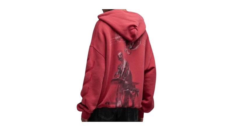 OFF-WHITE St. Matthew Design Skate Fit Hoodie Washed Red