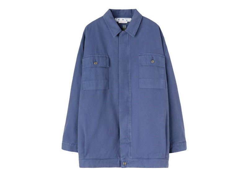 OFF-WHITE Tab Canvas Military Overshirt Dusty Blue