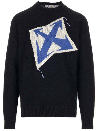 OFF-WHITE Thund ARR Chunky Knit Crewneck Black Peacock