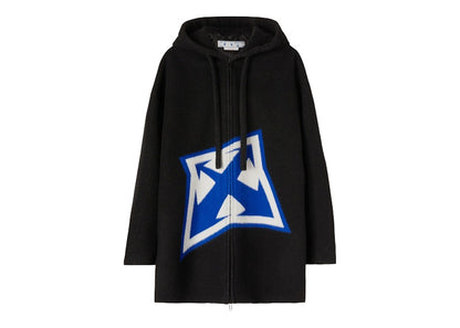 OFF-WHITE Thund Arrow Wool Over Zip Hoodie Black/Blue