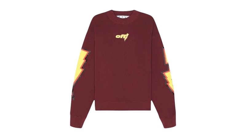 OFF-WHITE Thunder Stable Skate Fit Crewneck Sweatshirt Red