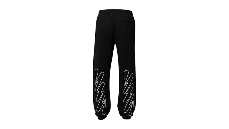 OFF-WHITE Wav Out Diag Short Sweatpant Black