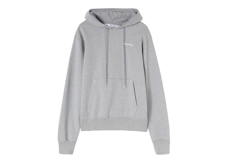 OFF-WHITE Wave Diagonals Slim Hoodie Grey/White