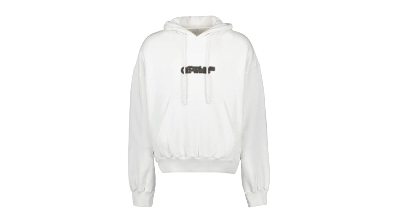 OFF-WHITE Wave Outline Diag Slim Hoodie Melange Grey