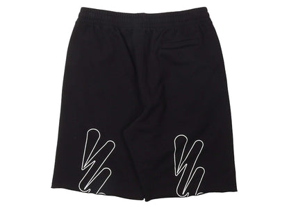 OFF-WHITE Wave Outline Diag Sweatshorts Black/White