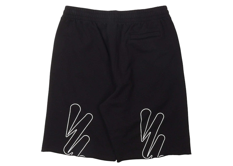 OFF-WHITE Wave Outline Diag Sweatshorts Black/White