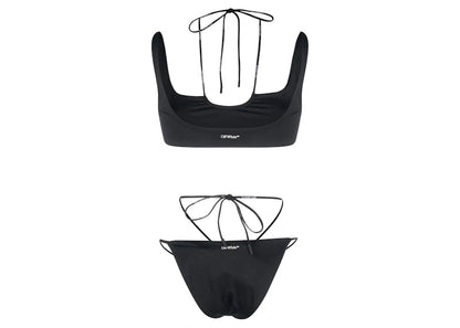 OFF-WHITE Women's Cross Coulisse Bikini Swimsuit Black/White