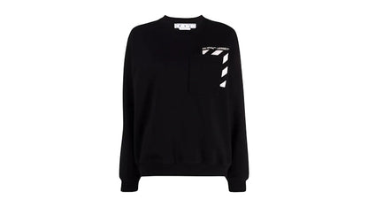OFF-WHITE Women's Diag Regular Crewneck Sweatshirt Black