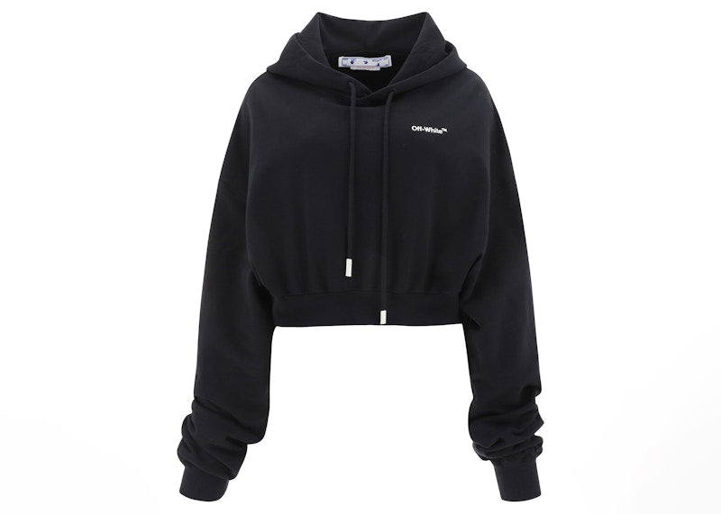 OFF-WHITE Women's For All Helv Crop Over Hoodie Black/White