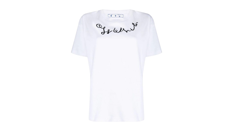 OFF-WHITE Women's Left Hand Logo Regular Fit T-Shirt White
