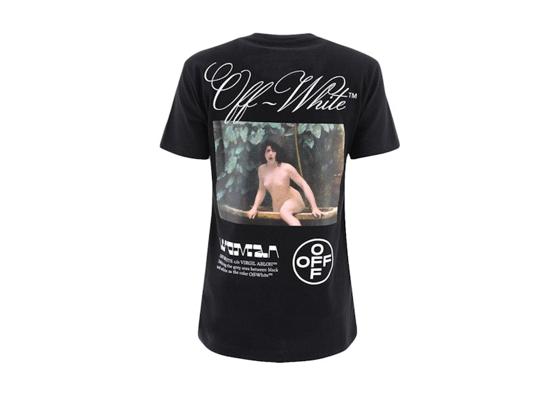 OFF-WHITE Women's Painting Casual T-Shirt Black/White