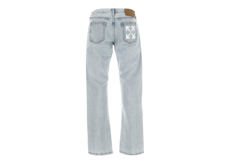 OFF-WHITE Arrows Logo Slim Fit Jeans Light Blue/White