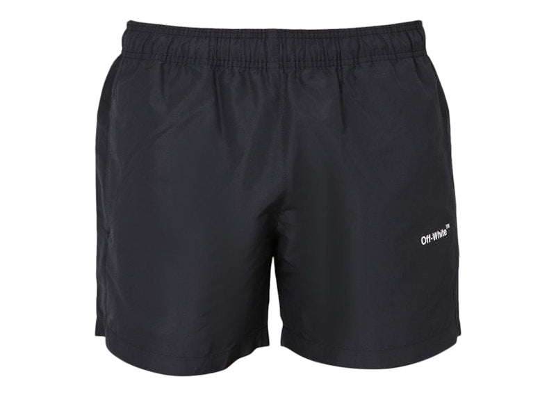 OFF-WHITE Diag Outline Swim Shorts Black/White