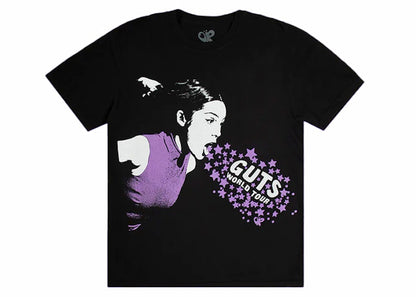 Olivia Rodrigo Guts World Tour Admat Dateback T-shirt Black