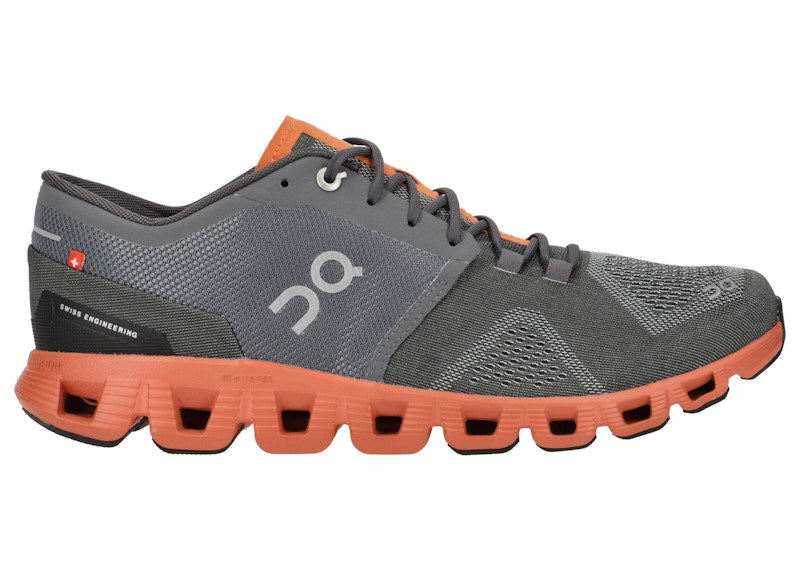 On Running Cloud X Rust Rock Grey