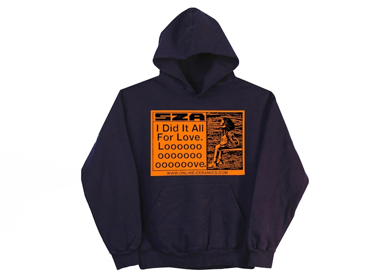 Online Ceramics SZA I Did It All For Love Hoodie Navy